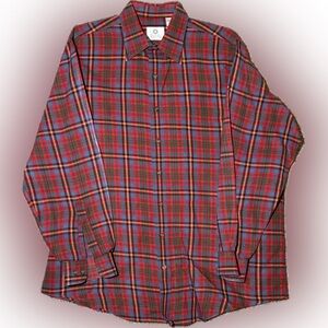 162. Viyella Cotton/Wool Blend Plaid Men's Button Down Shirt, Size XL